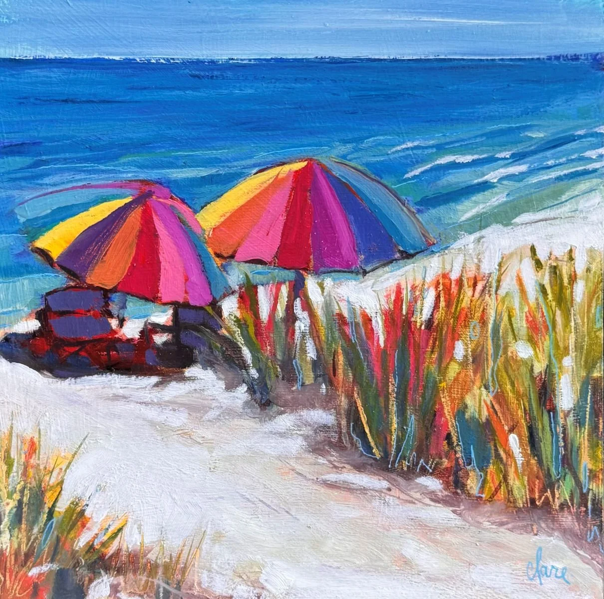 Beach Day - 8" x 8"