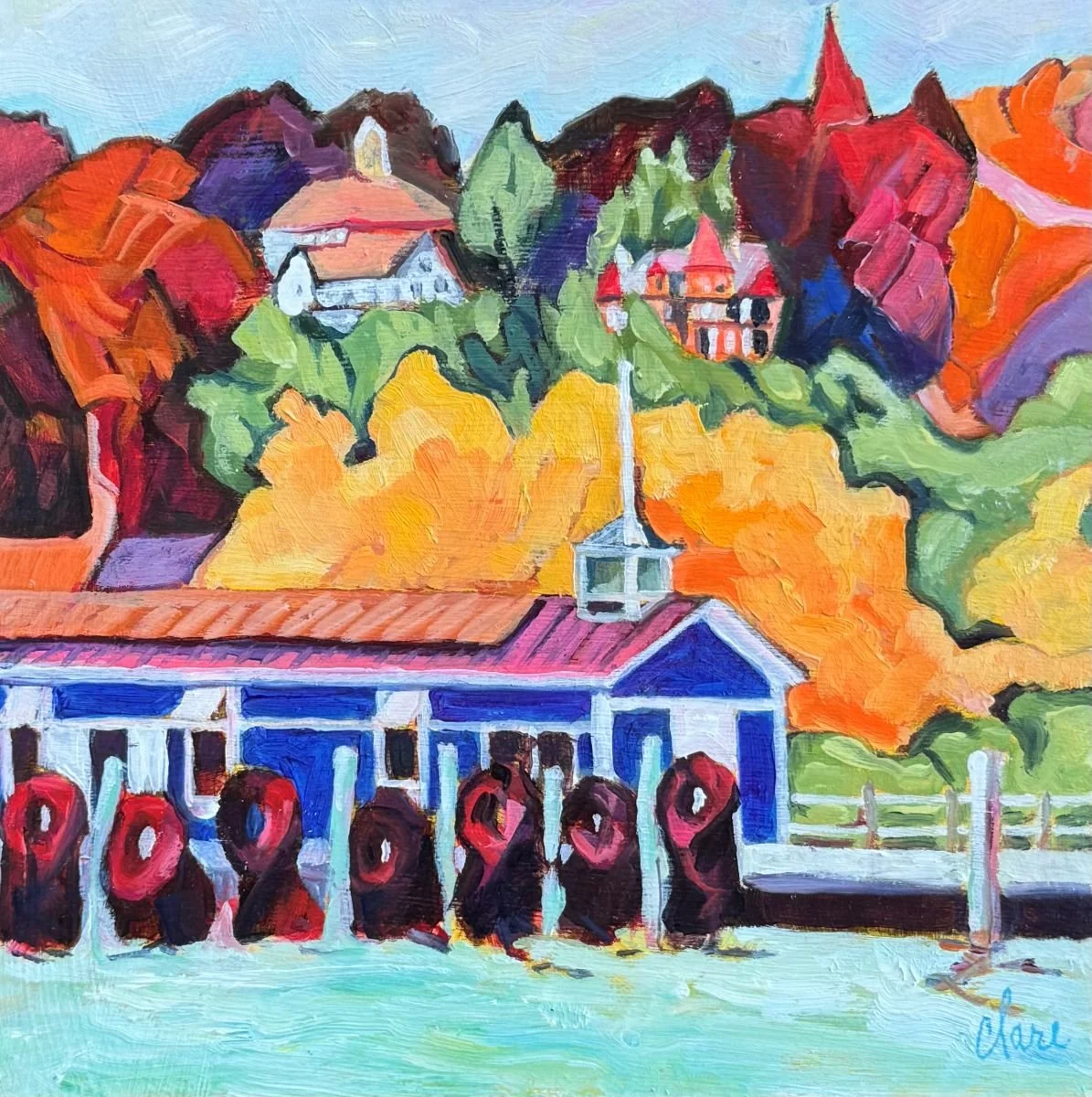 Harbor Hillside: 8" x 8"