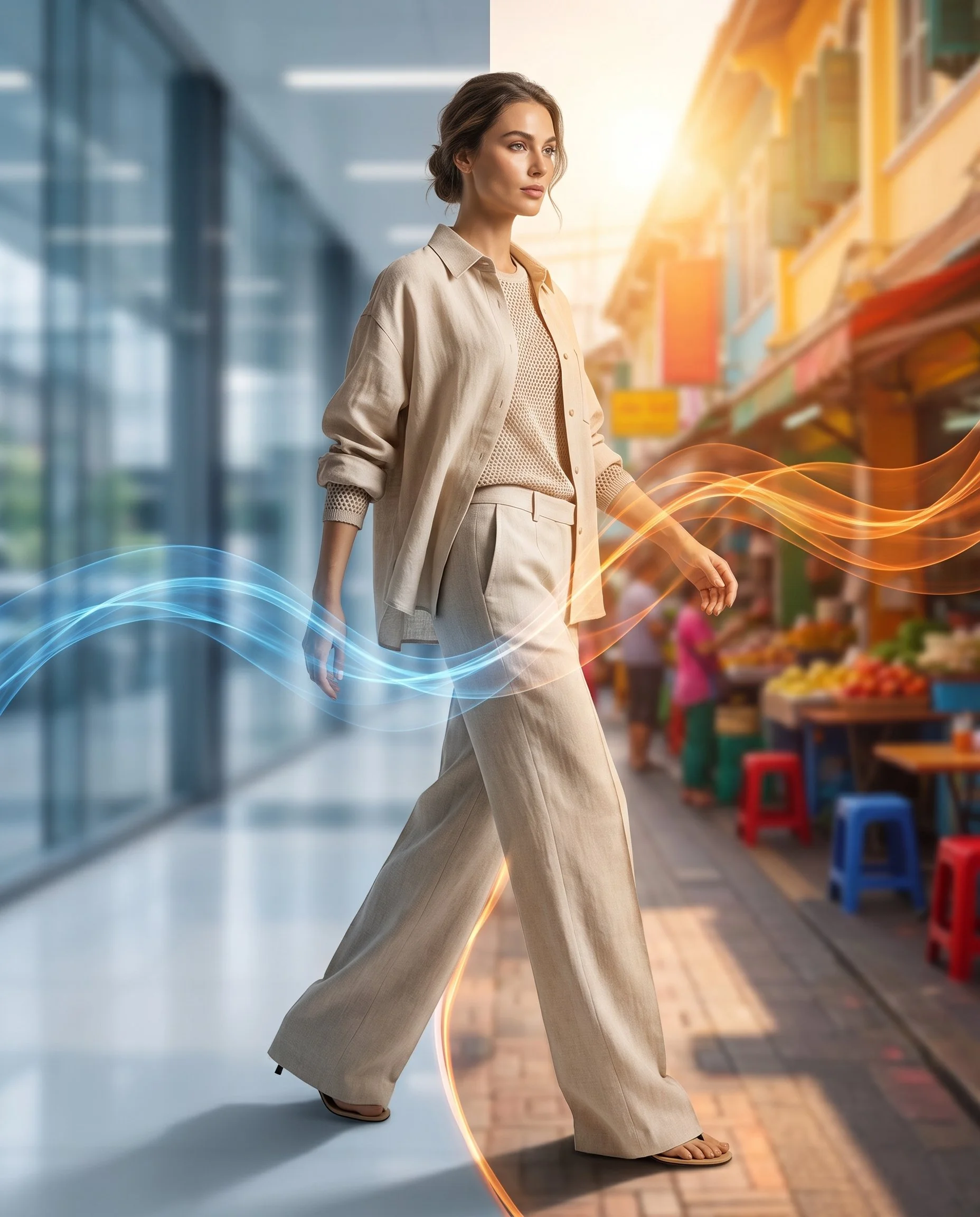 Air-con warmth, street heat: mastering the dual climate outfit