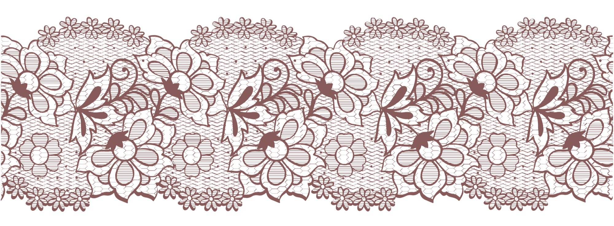 Intricate floral lace pattern in muted pink color.
