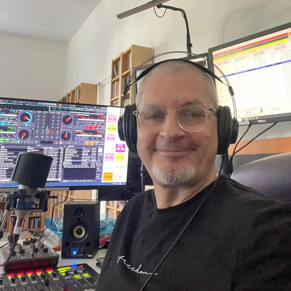 David Lloyd presenting his radio show