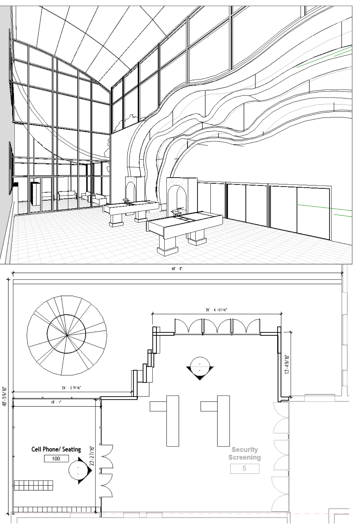 "Waves at Phelps" Interior View + Floor Plan