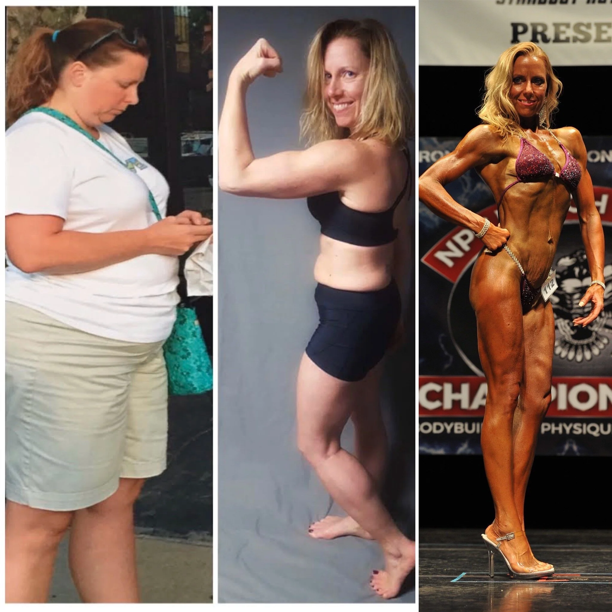 Client lost body fat, gained muscle and went on to compete in a bodybuilding show.