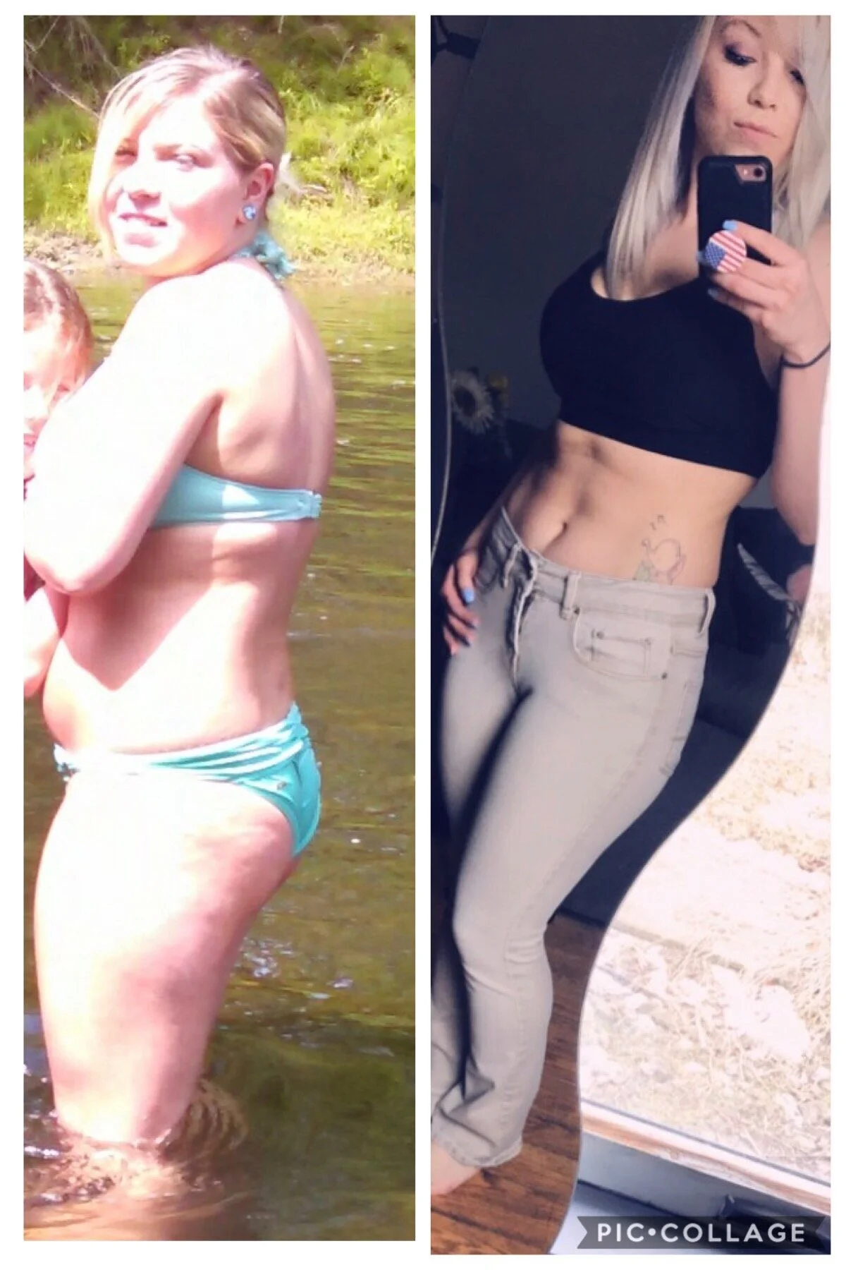 Weight loss and body fat loss transformation.