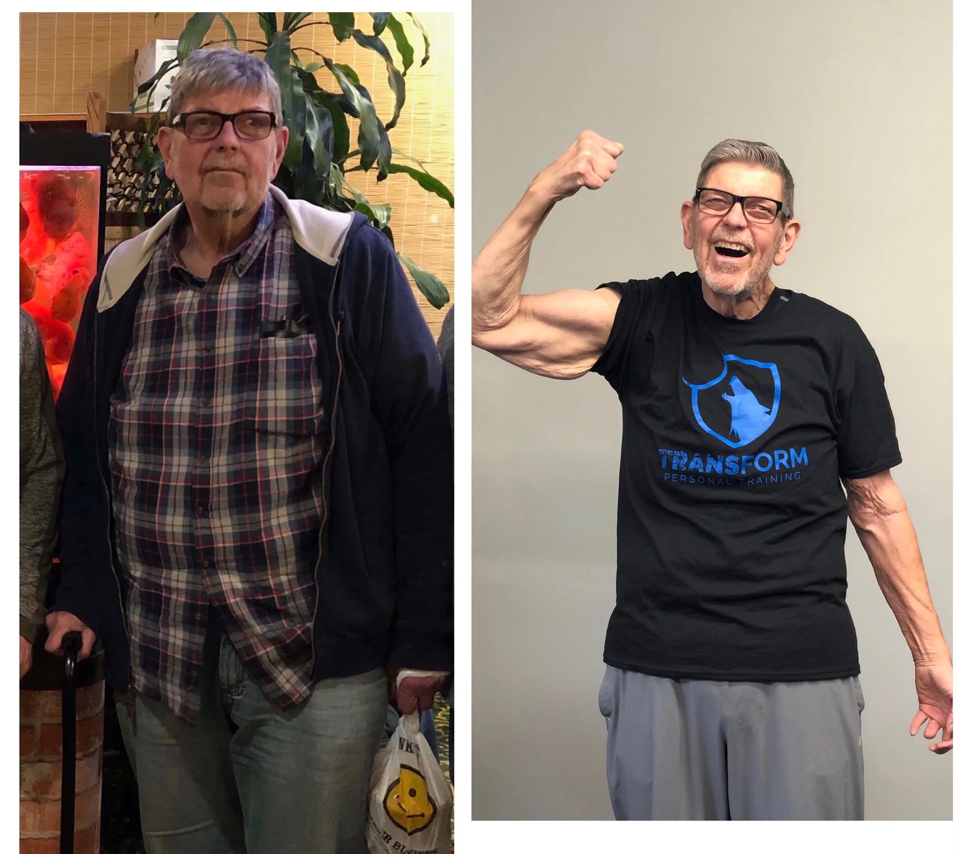 Ray lost weight in his 80's and gained muscle allowing him more freedom to walk, keep his balance and continue to live healthy on his own.