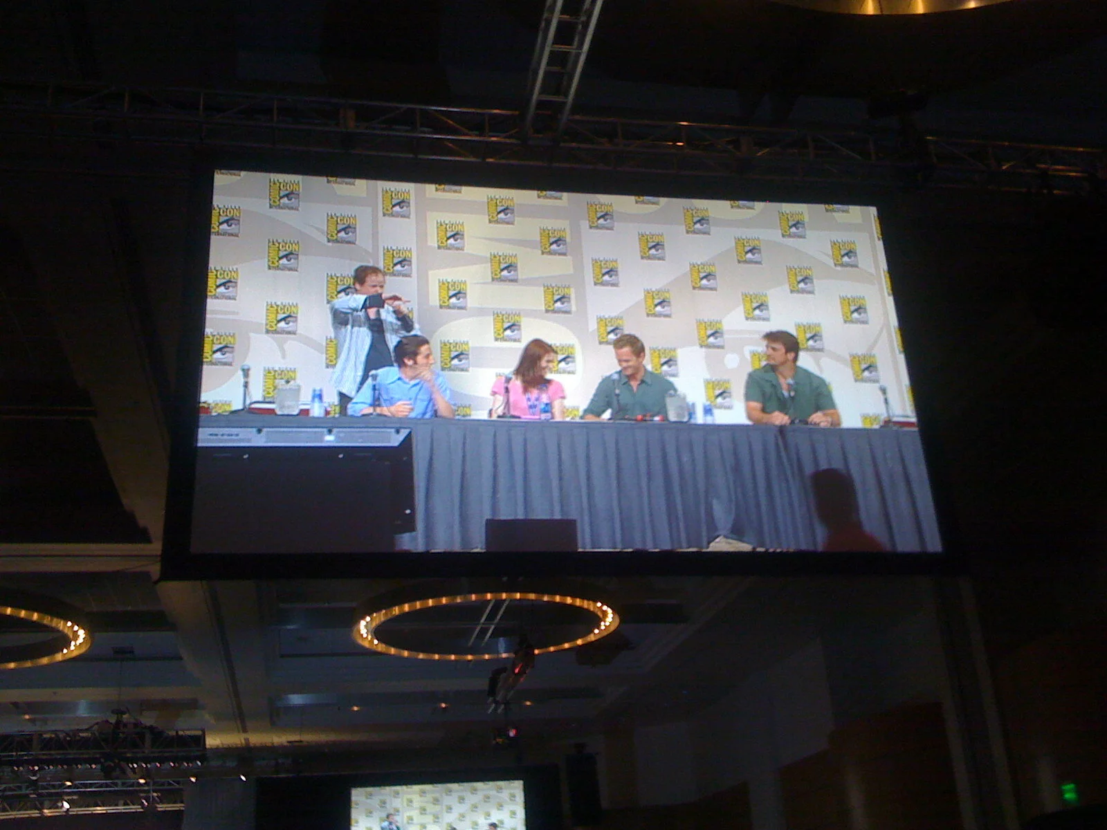 Dr. Horrible Comic Con Panel - Joss Whedon, Simon Helberg (Moist), Felicia Day (Penny), Neil Patrick Harris (Dr. Horrible) and Nathan Filion (Captain Hammer)