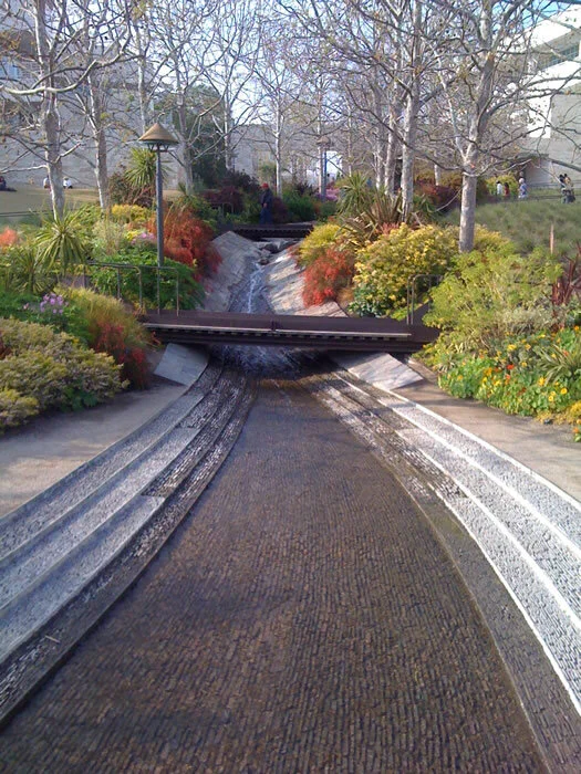 A stream in the sculpture garden- Getty Center