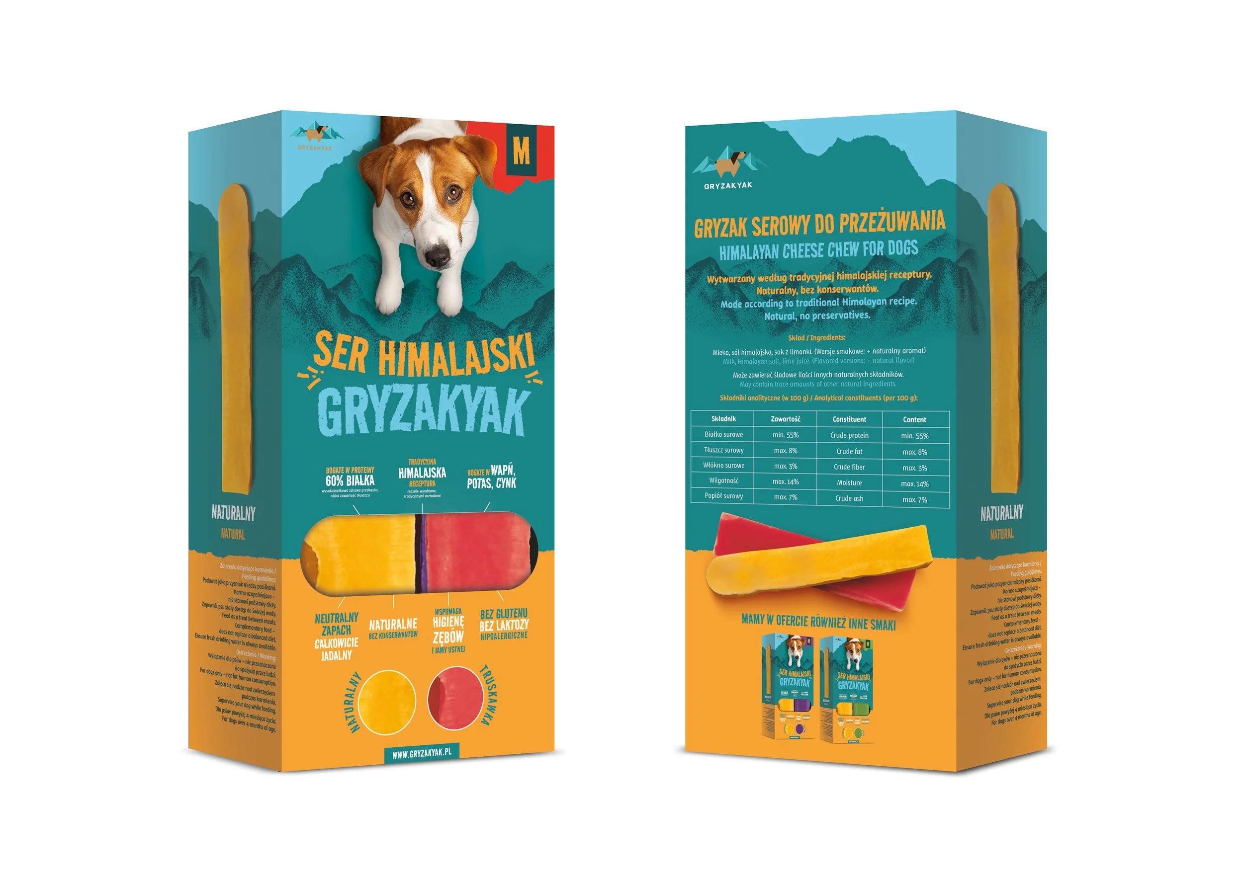 Zestaw smakowy. Gryzak naturalny oraz o smaku truskawkowym. 2 x rozmiar M