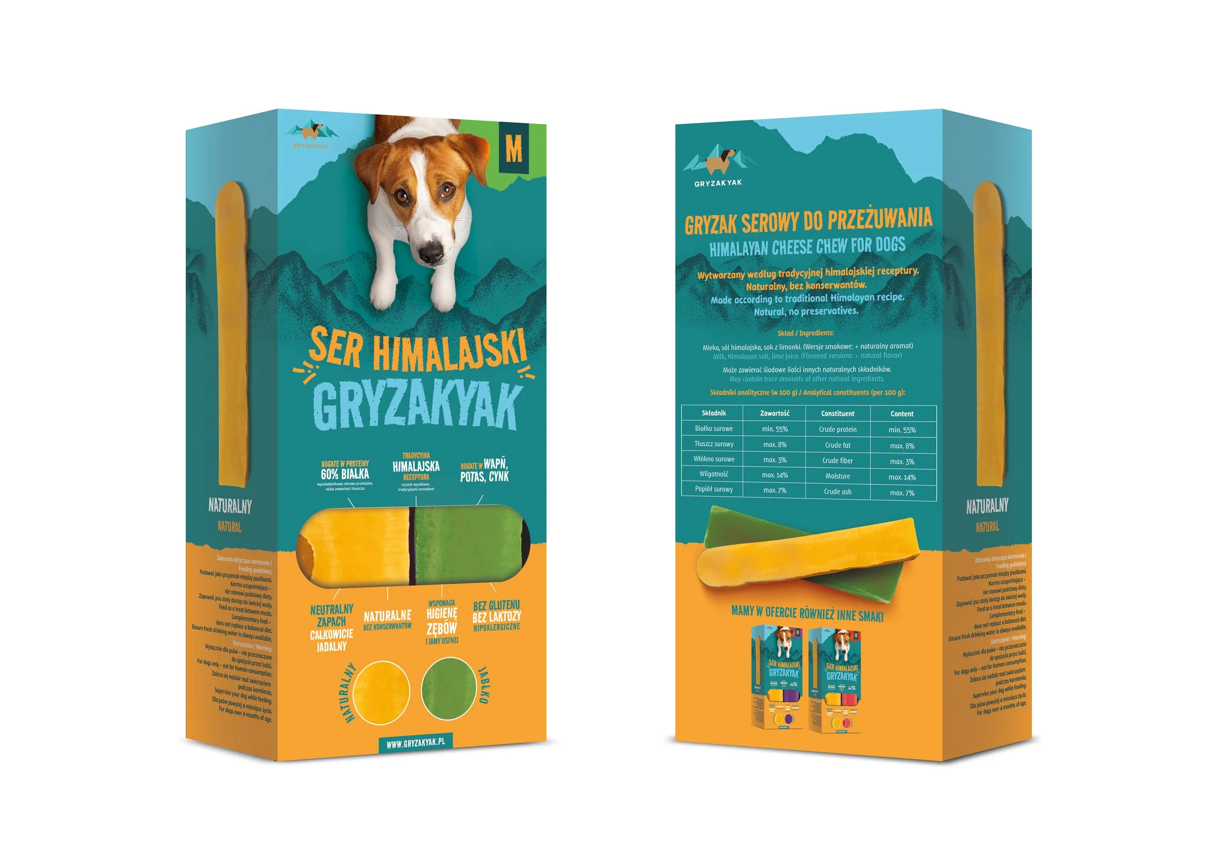 Zestaw smakowy naturalny i jabłko. 2 x rozmiar M