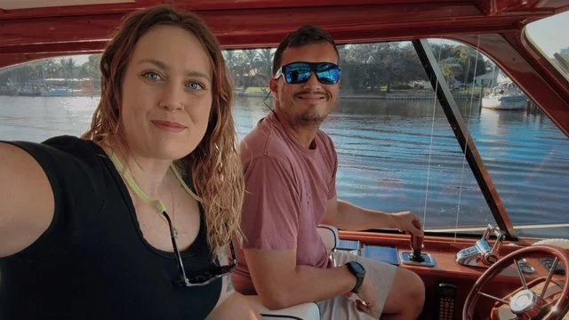 Alexander Yacht Management founders aboard a boat in Stuart, Florida.
