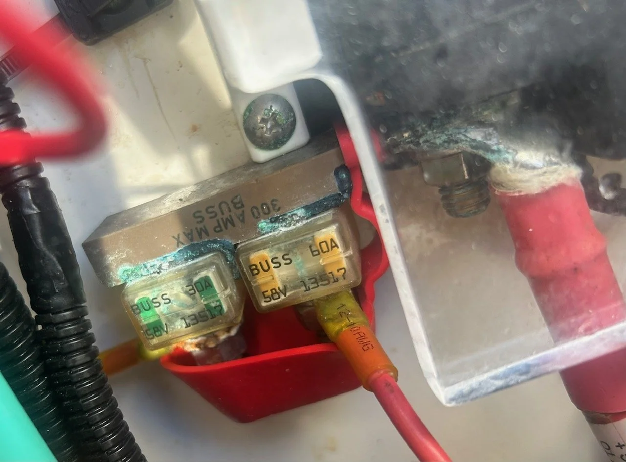 An electrical fault that is in need of repair.