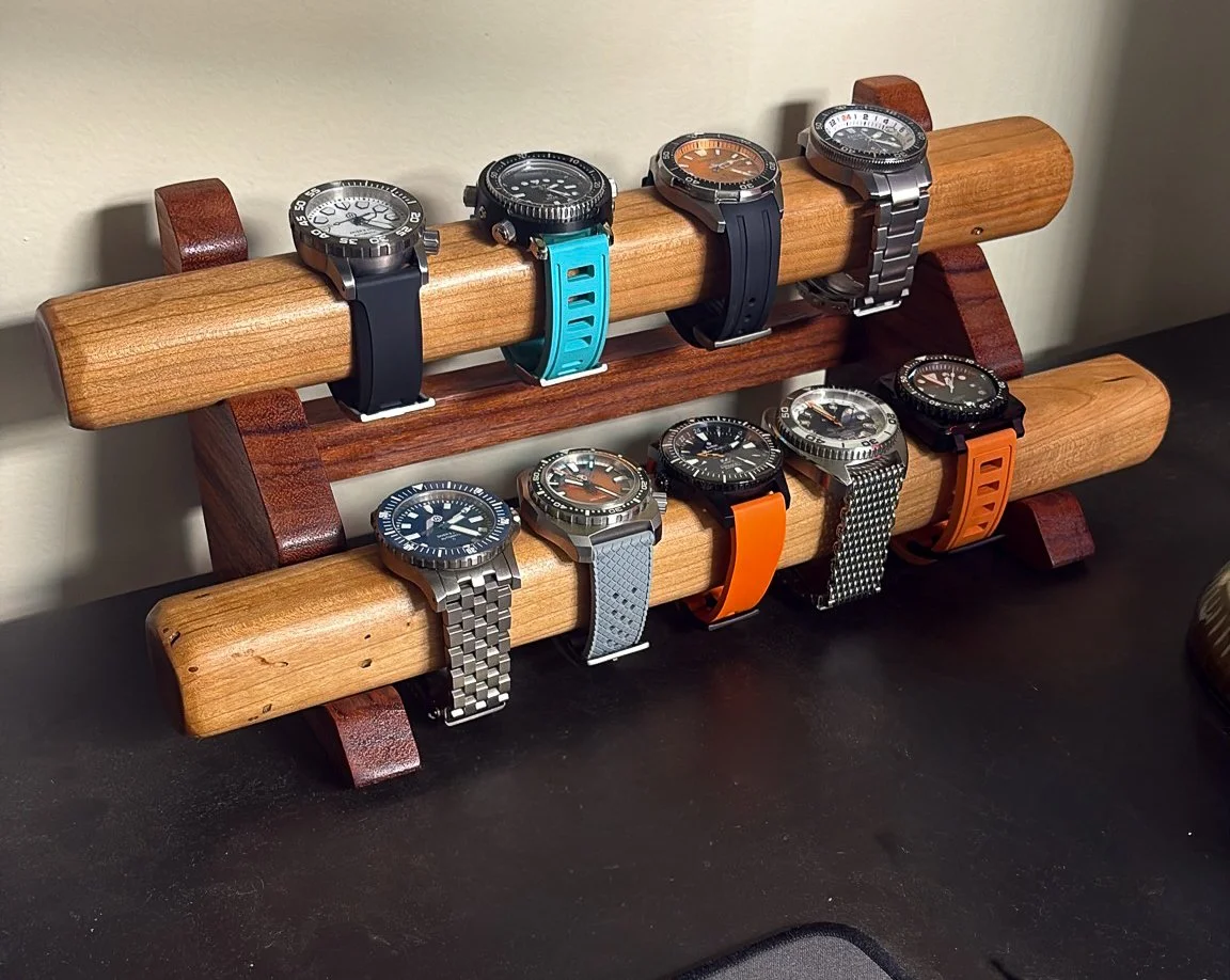 Solid wood watch stand