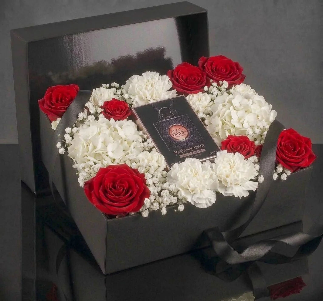 Midnight Rose | YSL Black Opium & Red Rose Gift Box