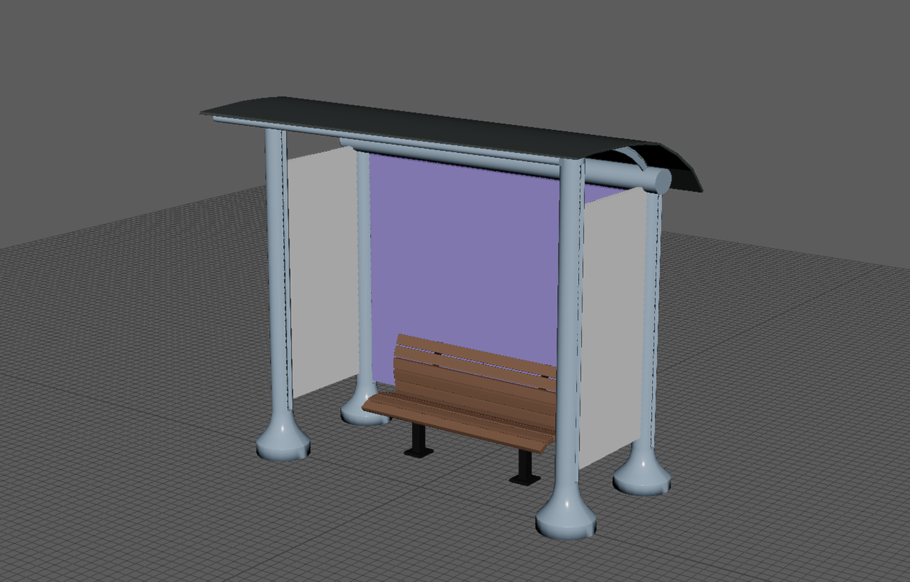 Bench 3D Model - Maya 