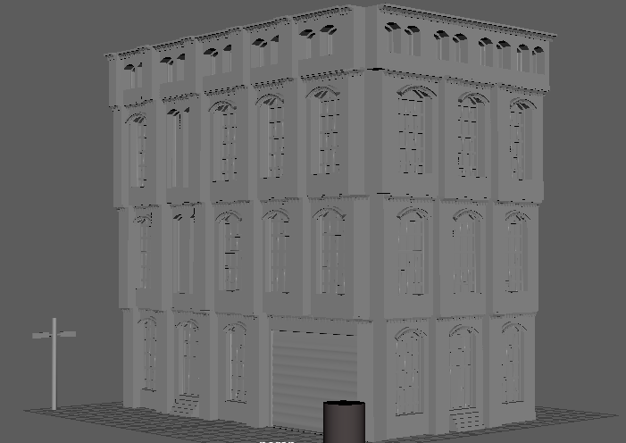 Building Design 3D Model - Maya 