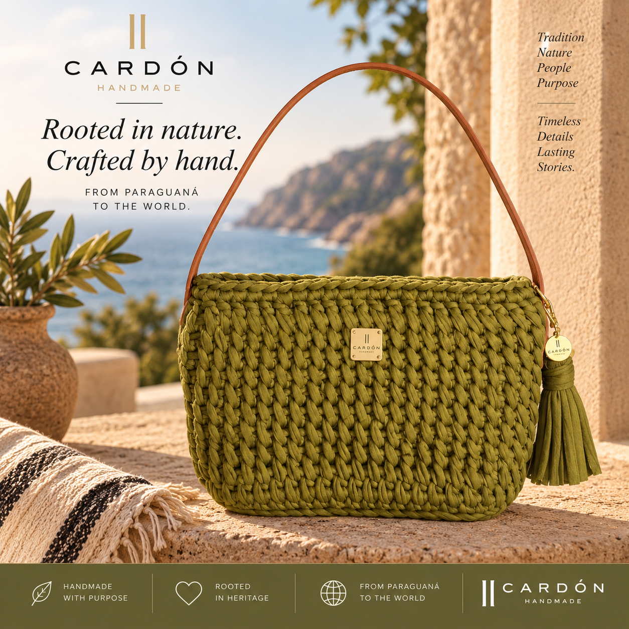 Tote Green Limen Single Handle Small
