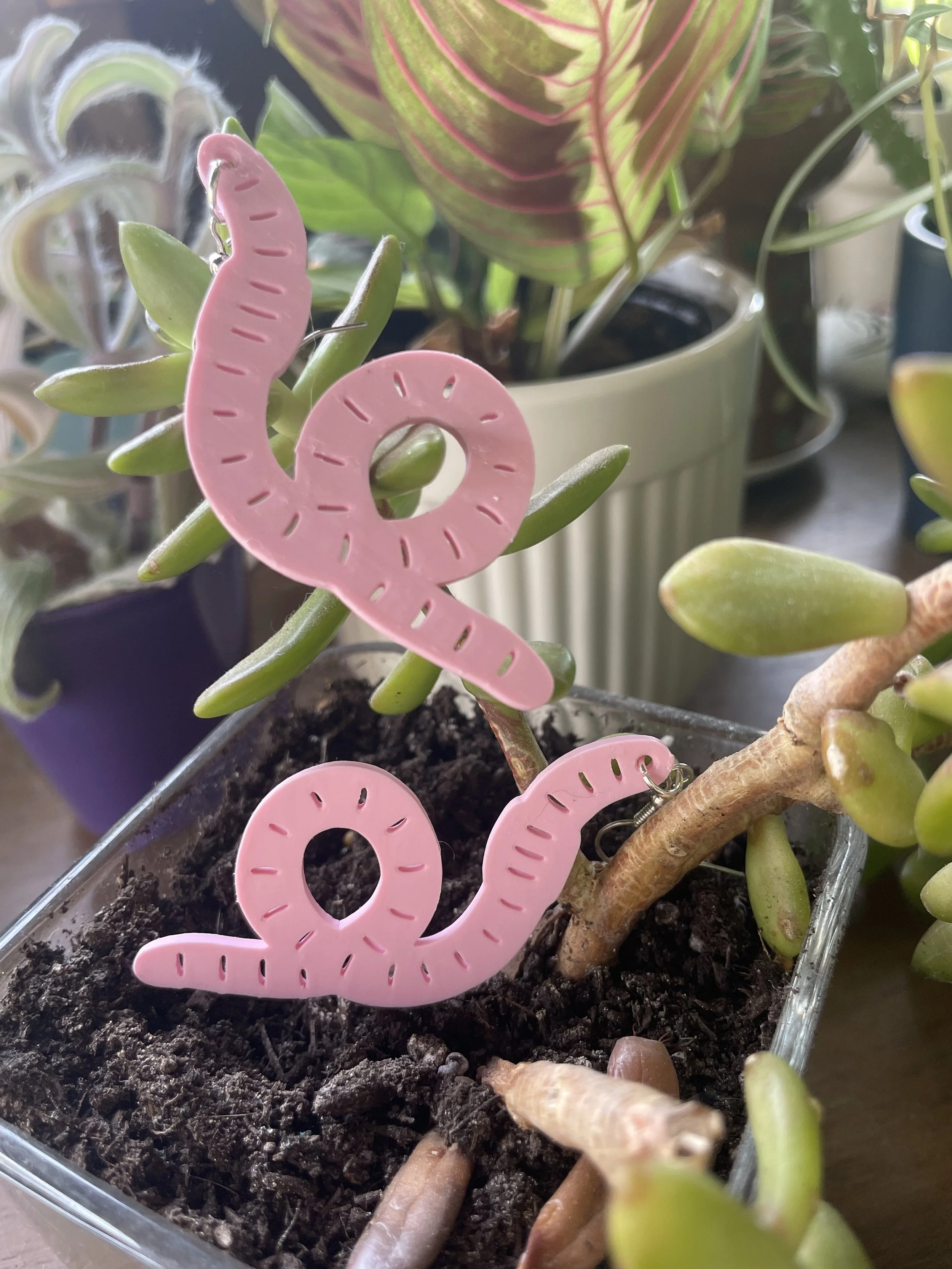 worm earrings