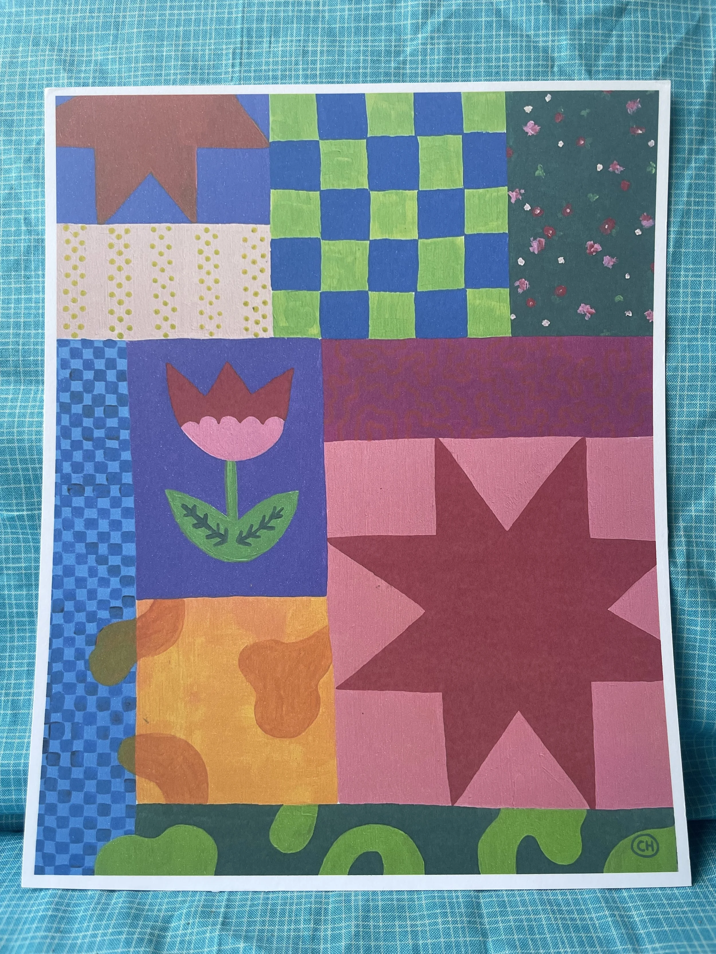 "quilt" print