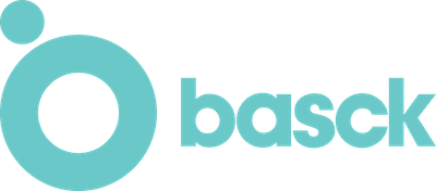 The Basck logo featuring a stylized lowercase 'b' in a circular shape and the word 'basck' in teal text.