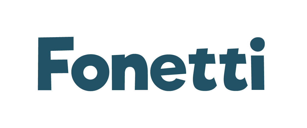 Text reading 'Fonetti' in large, bold font with a small dot above the last letter.
