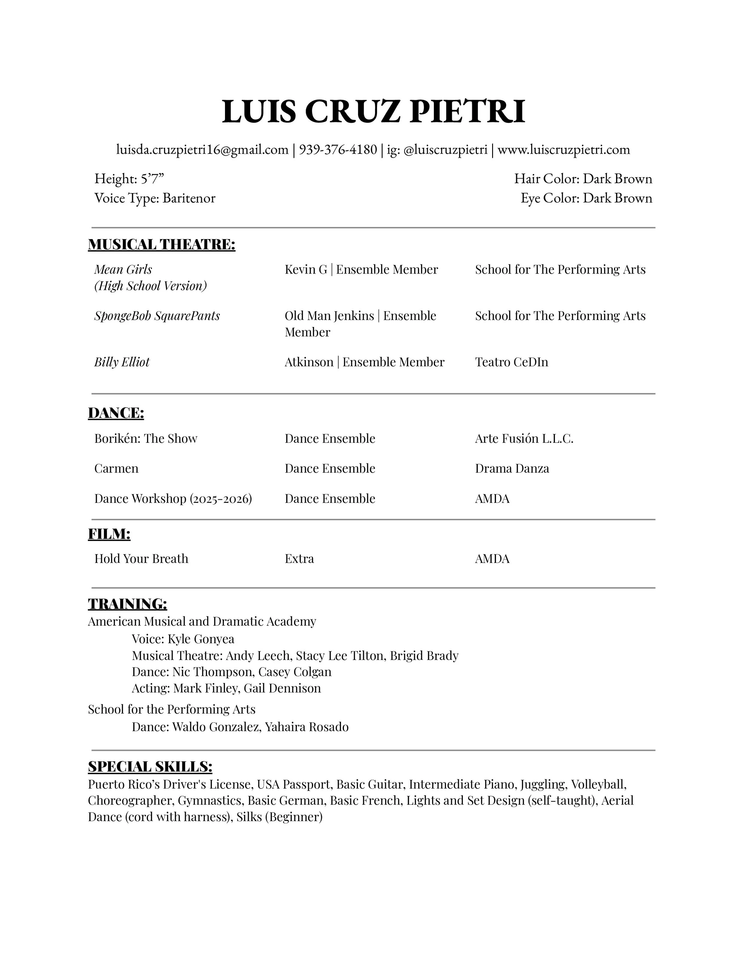 Luis Cruz Pietri (Resume)