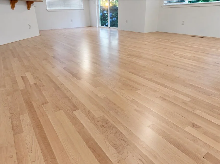 Maple Hardwood with natural seal. We love this color! #flooring #portlandoregon #hardwood #hardwoodflooring #experts