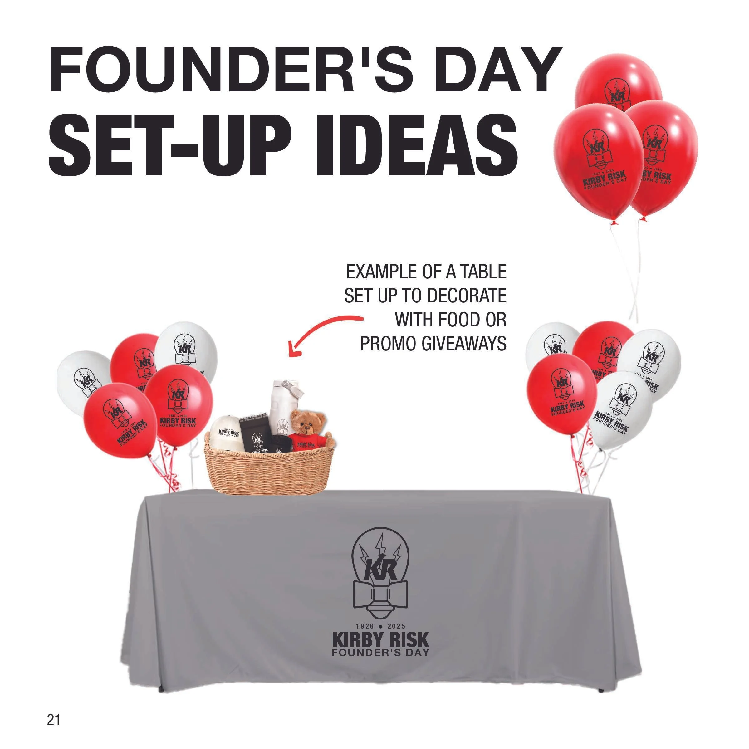 Sample products with the logo on it