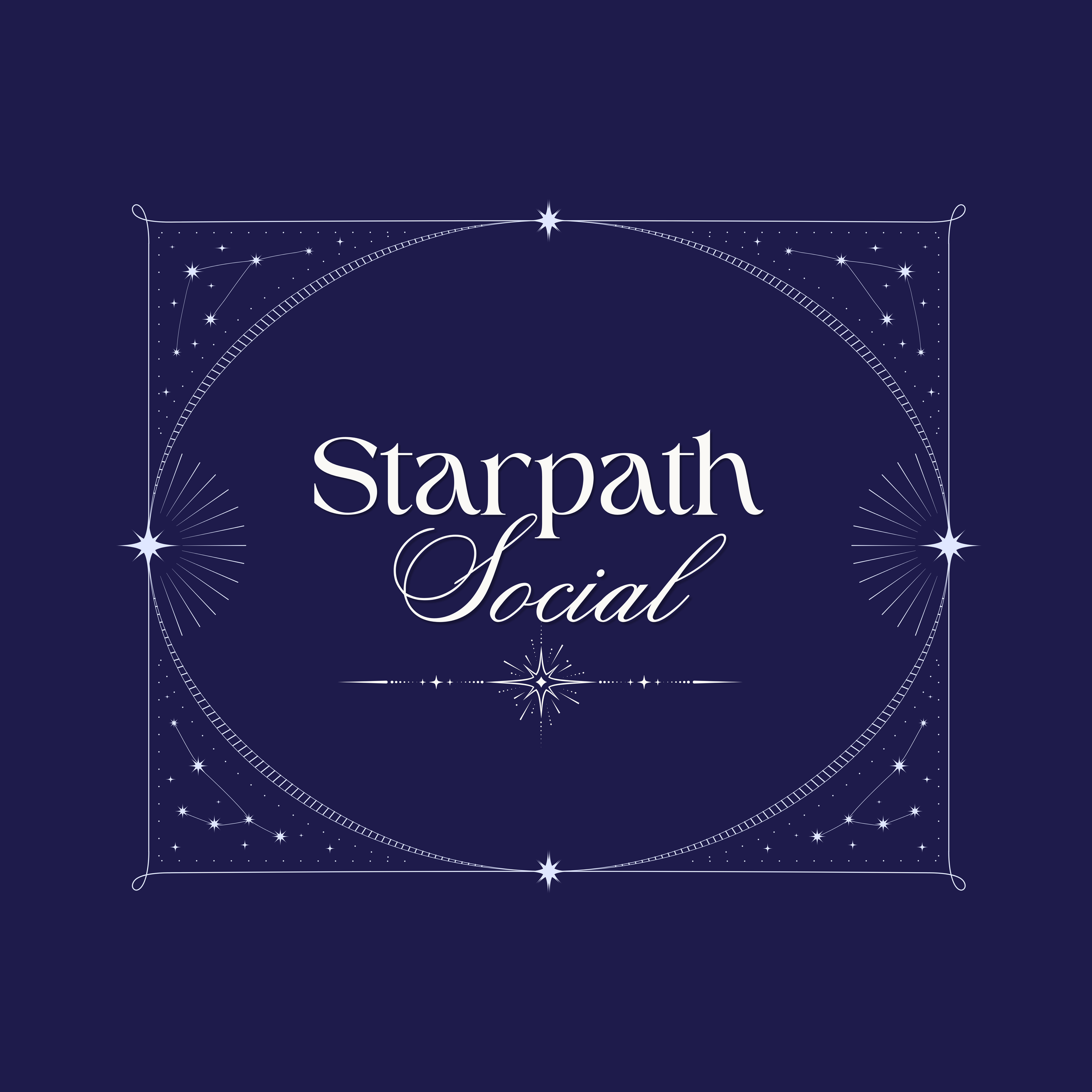 A book cover titled "Starpath of mystical" with a dark blue background and white star and constellation illustrations.