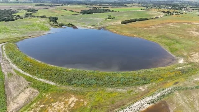 New stock tank holding water on a Central Texas ranch