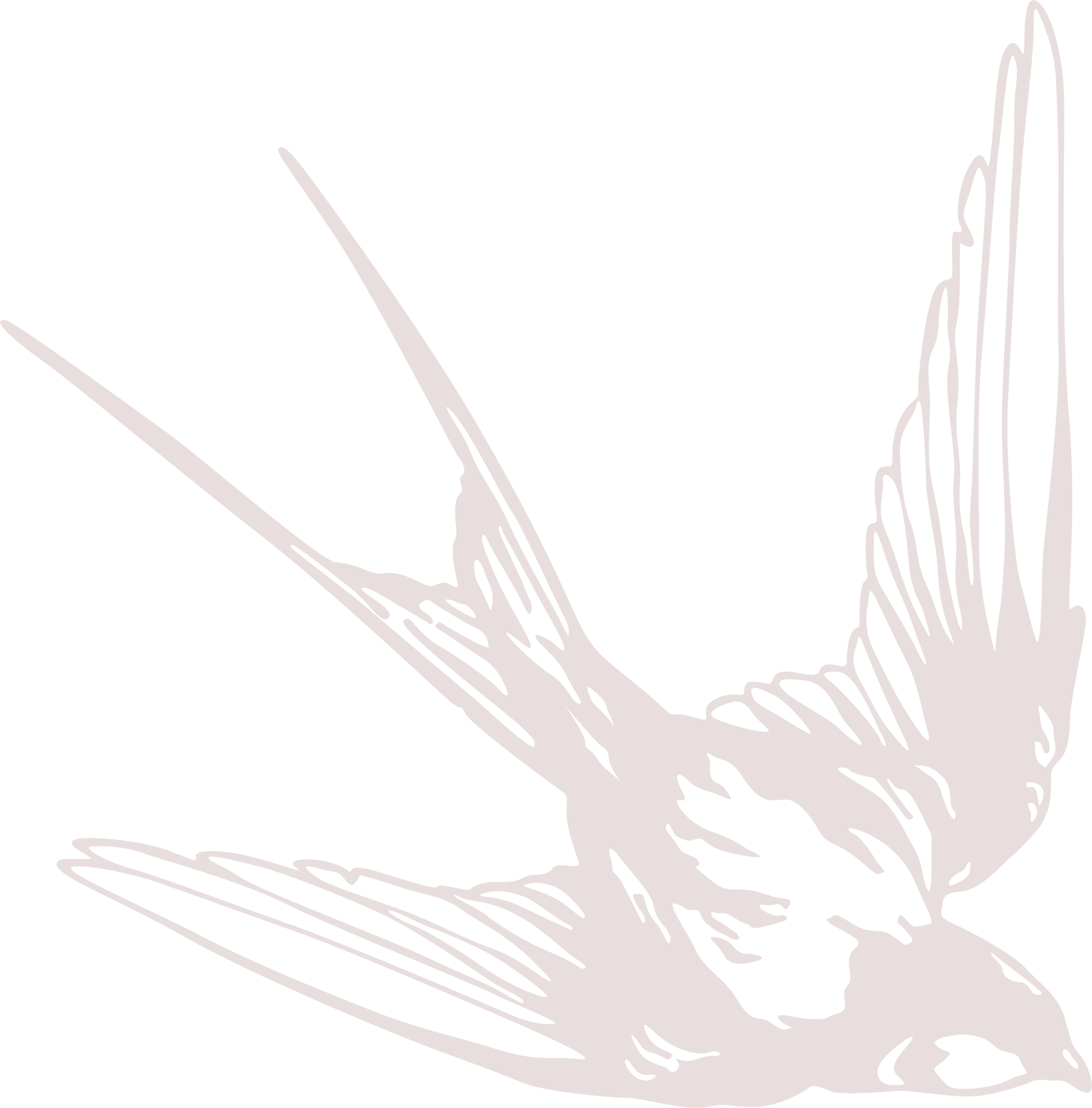 Illustration en noir et blanc d'une main tenant une branche ou un pinceau.
