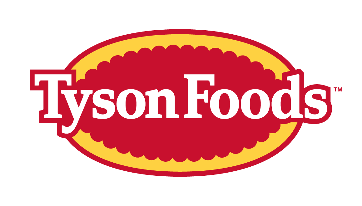 Tyson Foods logo with red and yellow oval background and white text