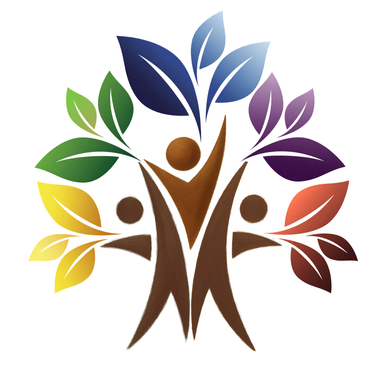 A stylized illustration of a tree with multiple human figures as the trunks and vibrant, multicolored leaves in green, yellow, purple, blue, and orange, symbolizing diversity and unity. Weston SEPAC logo.