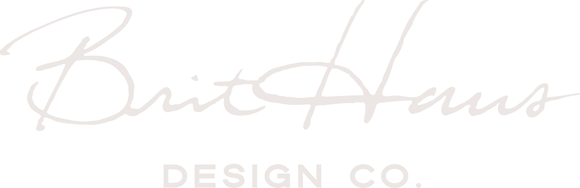 Black background with white script text reading "BrittAllan DESIGN CO."