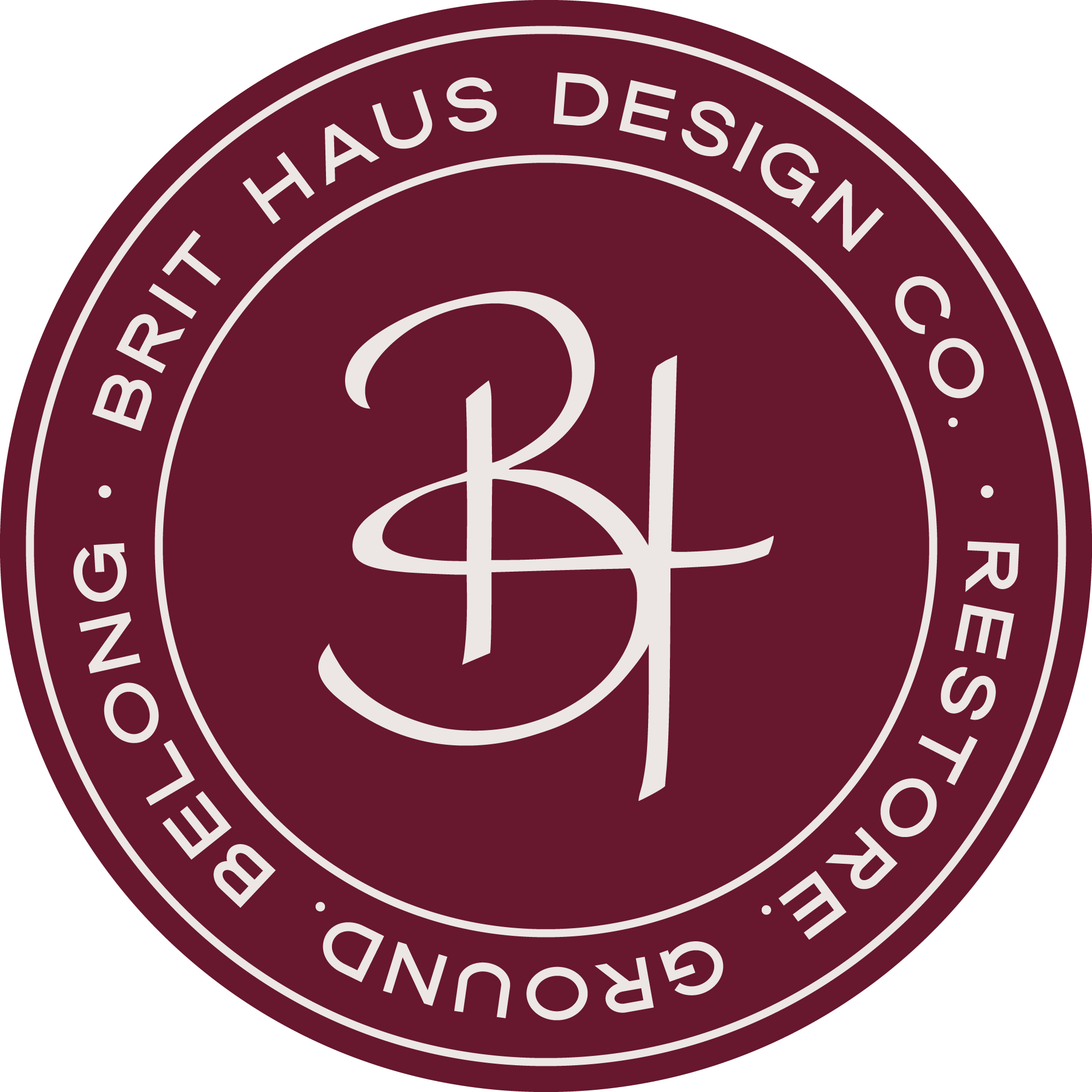 Brit Haus Interior Design Stamp Logo