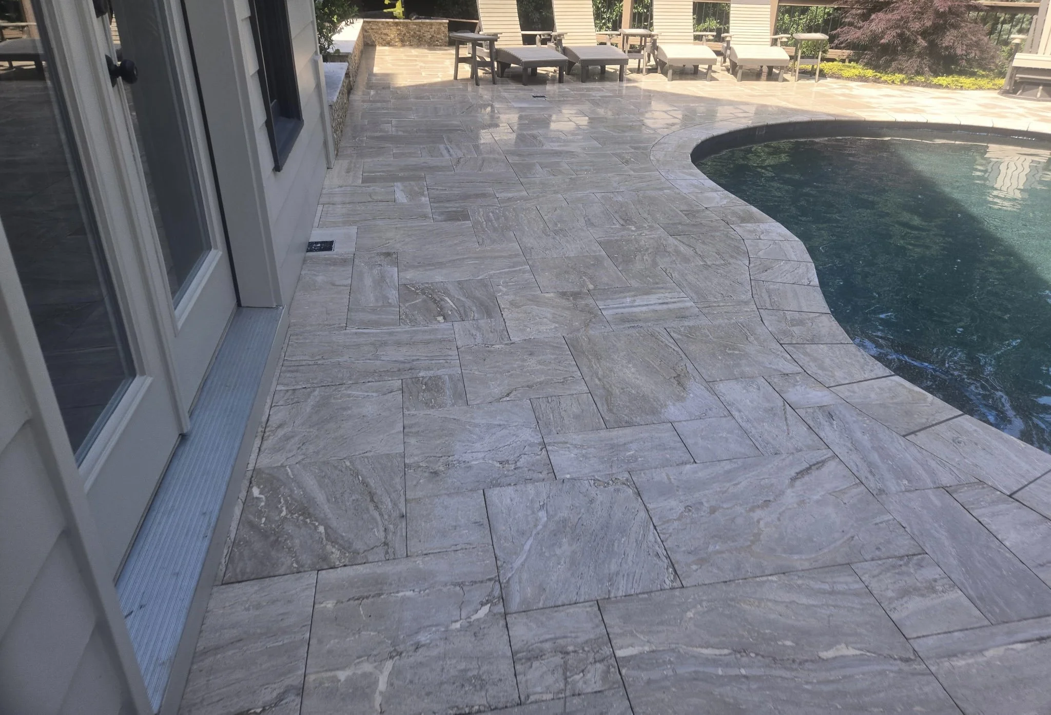 A backyard patio restored to look brand new.