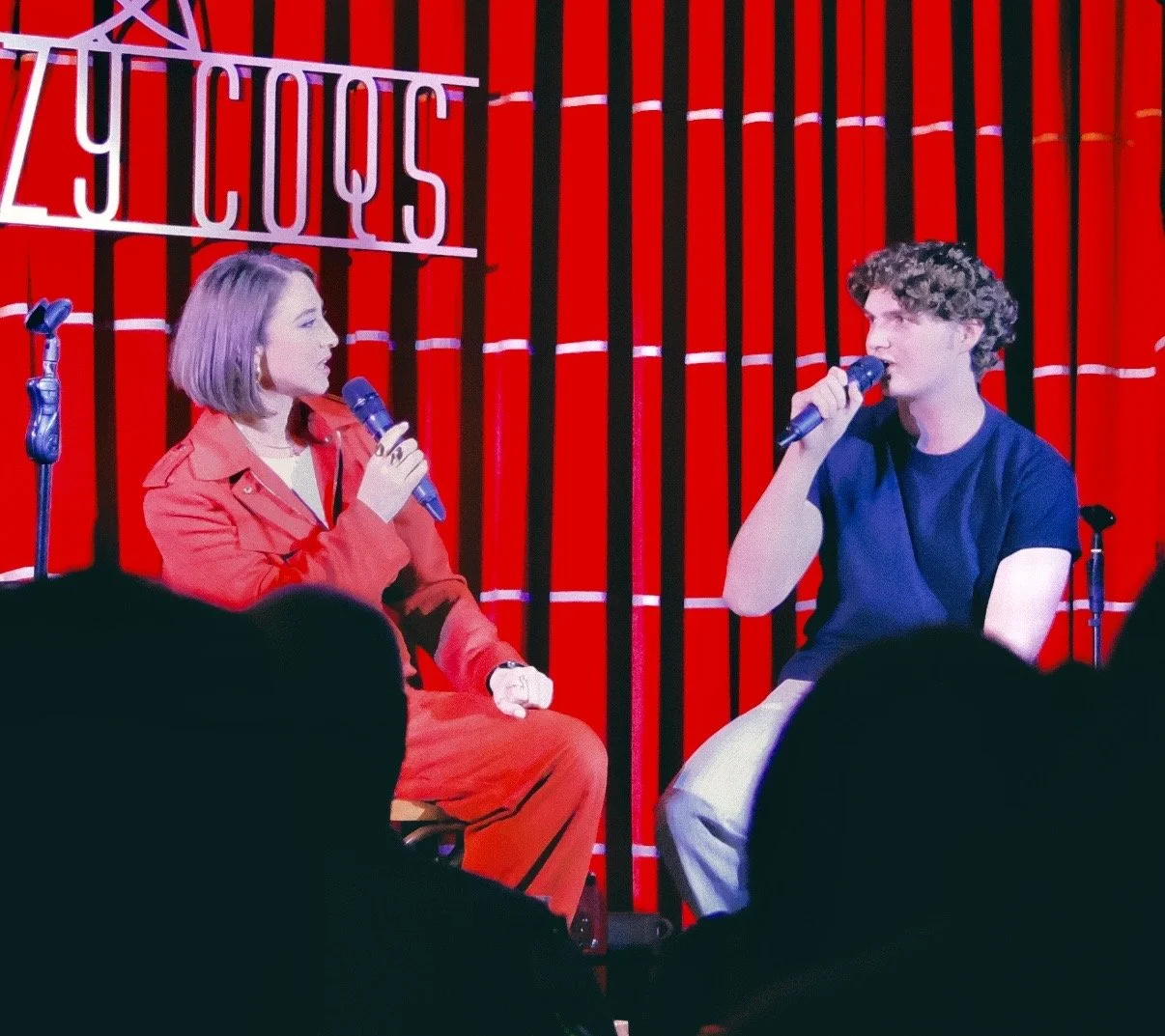 Henry Patterson interviewing Britain’s Got Talent winner Sydnie Christmas during House Seats at Crazy Coqs in London