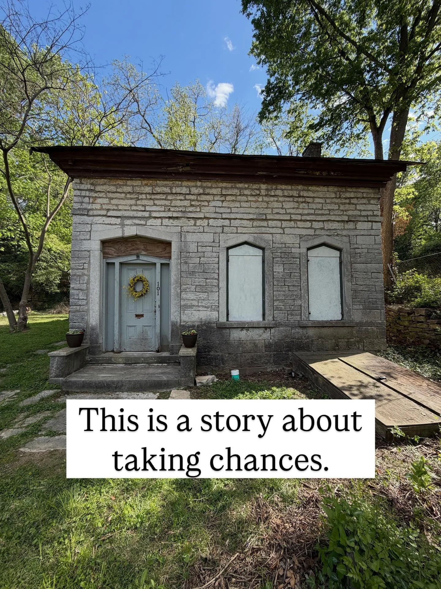 Our story is one of chance. 

Of saying yes. Going with your gut. Overcoming the odds. Stretching yourself beyond your comfort zone. Pushing through tough times. Doing your best. Showing up. Being accountable. Hard work. Believing in yourself. Stumbl