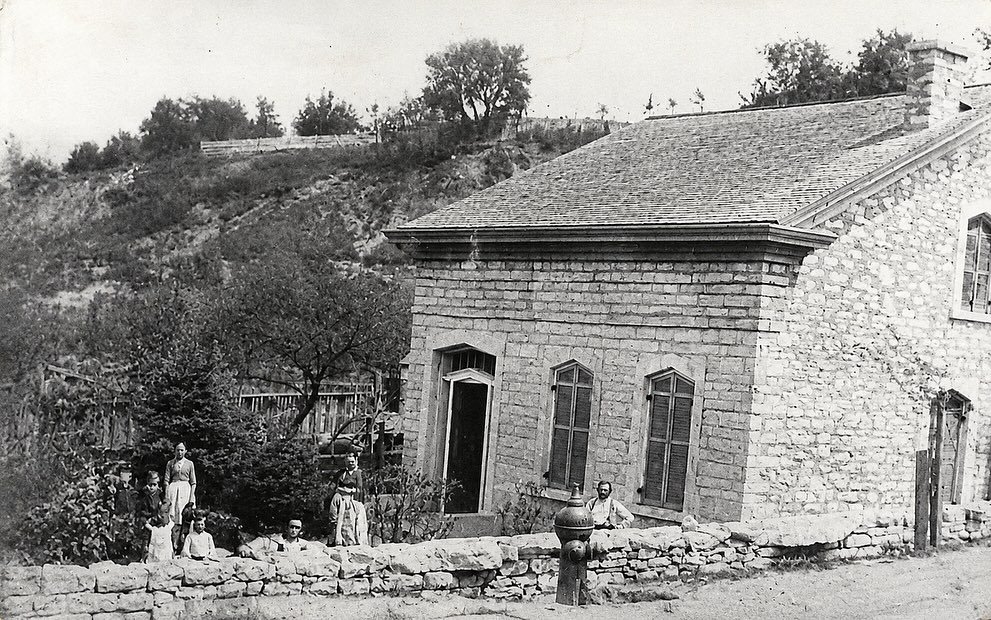 This might be one of my favorite photos of the house&mdash;it gives us a wider view of the property and shows us what late 19th century life at the house looked like. 

The two copies of the photo I found while researching were not so good, so I work