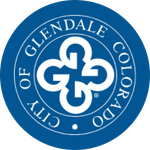 Seal of the City of Glendale, Colorado with text and emblem