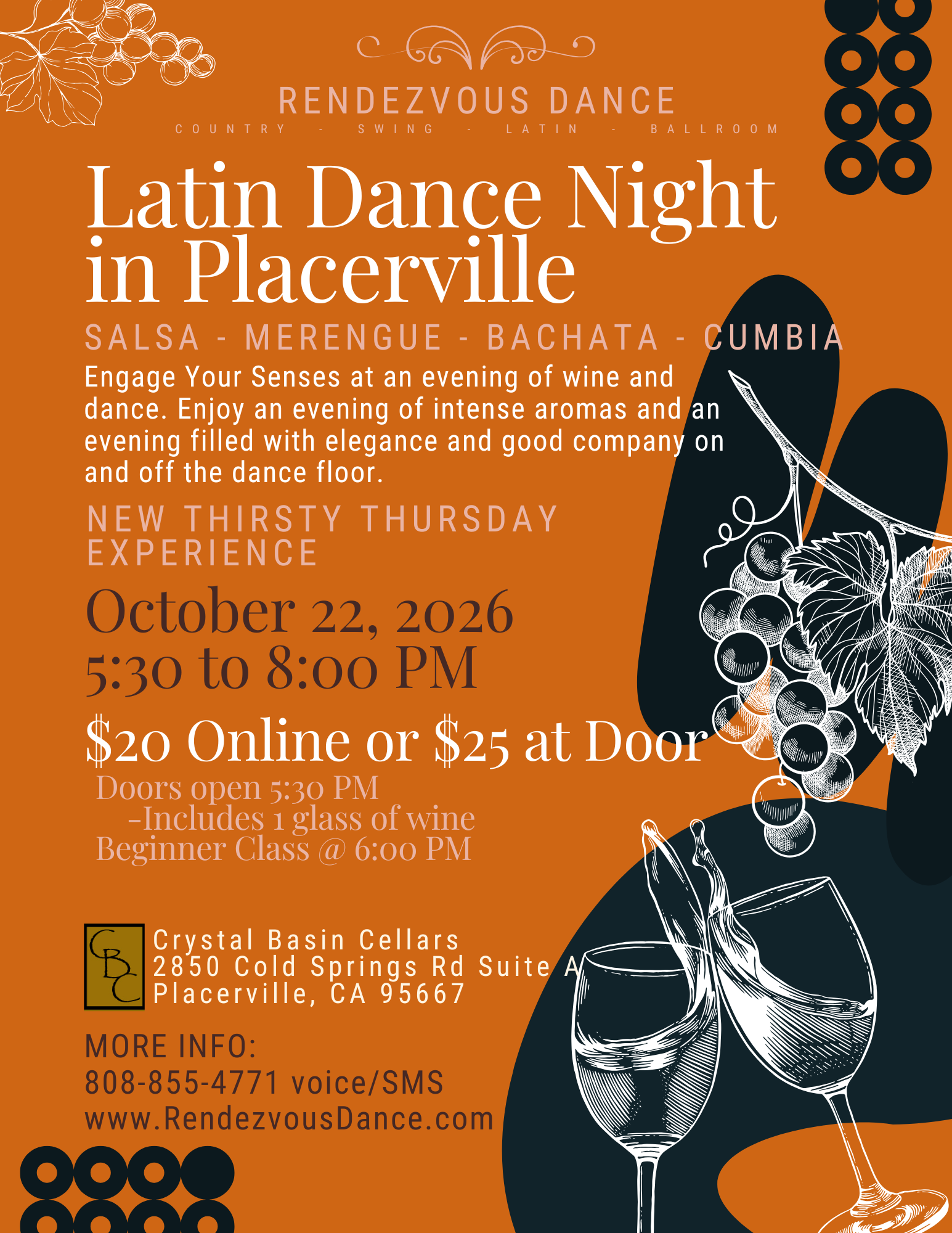 Latin Dance Night @ Crystal Basin Cellars