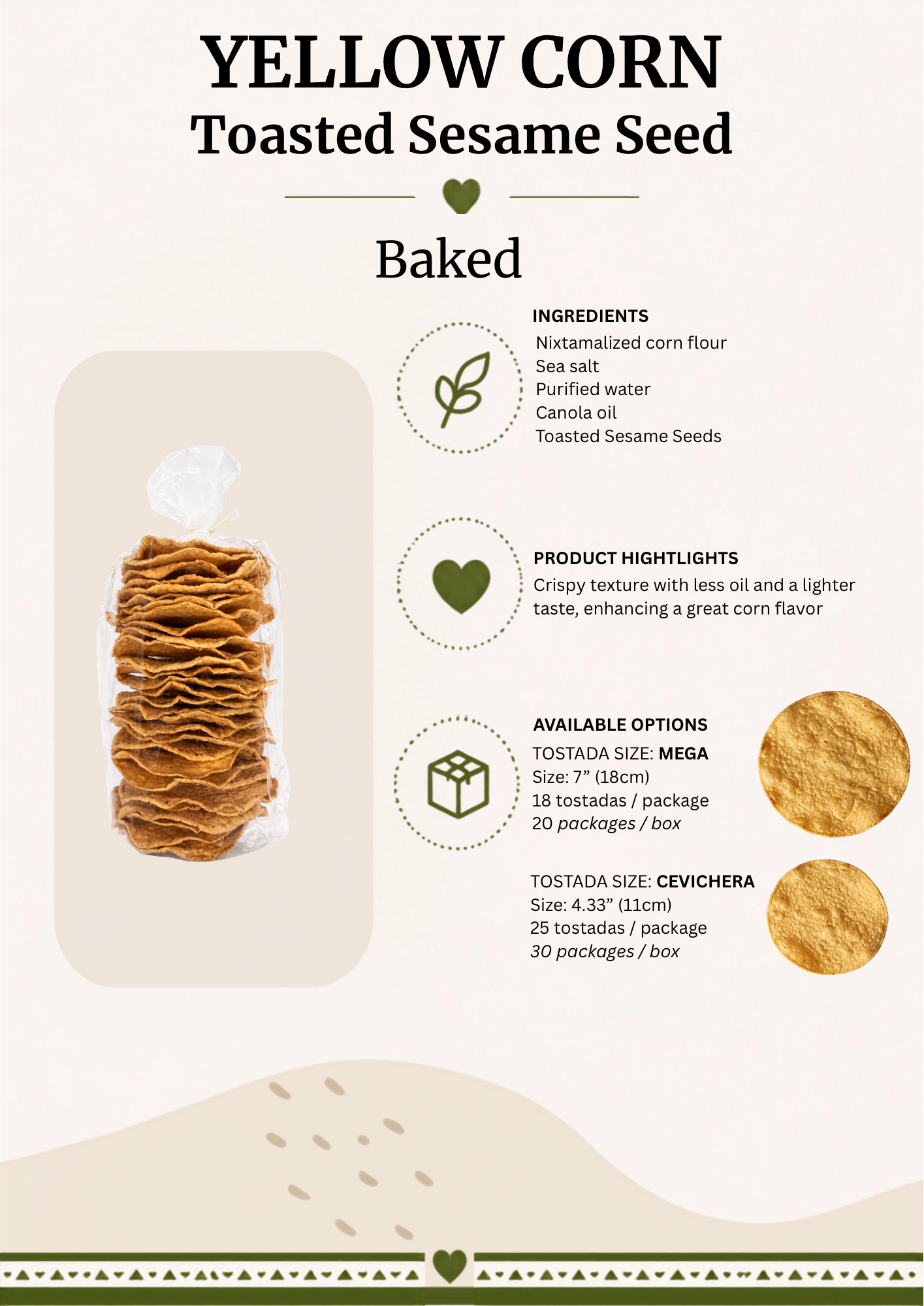 Toasted Sesame Seed Baked Tostada