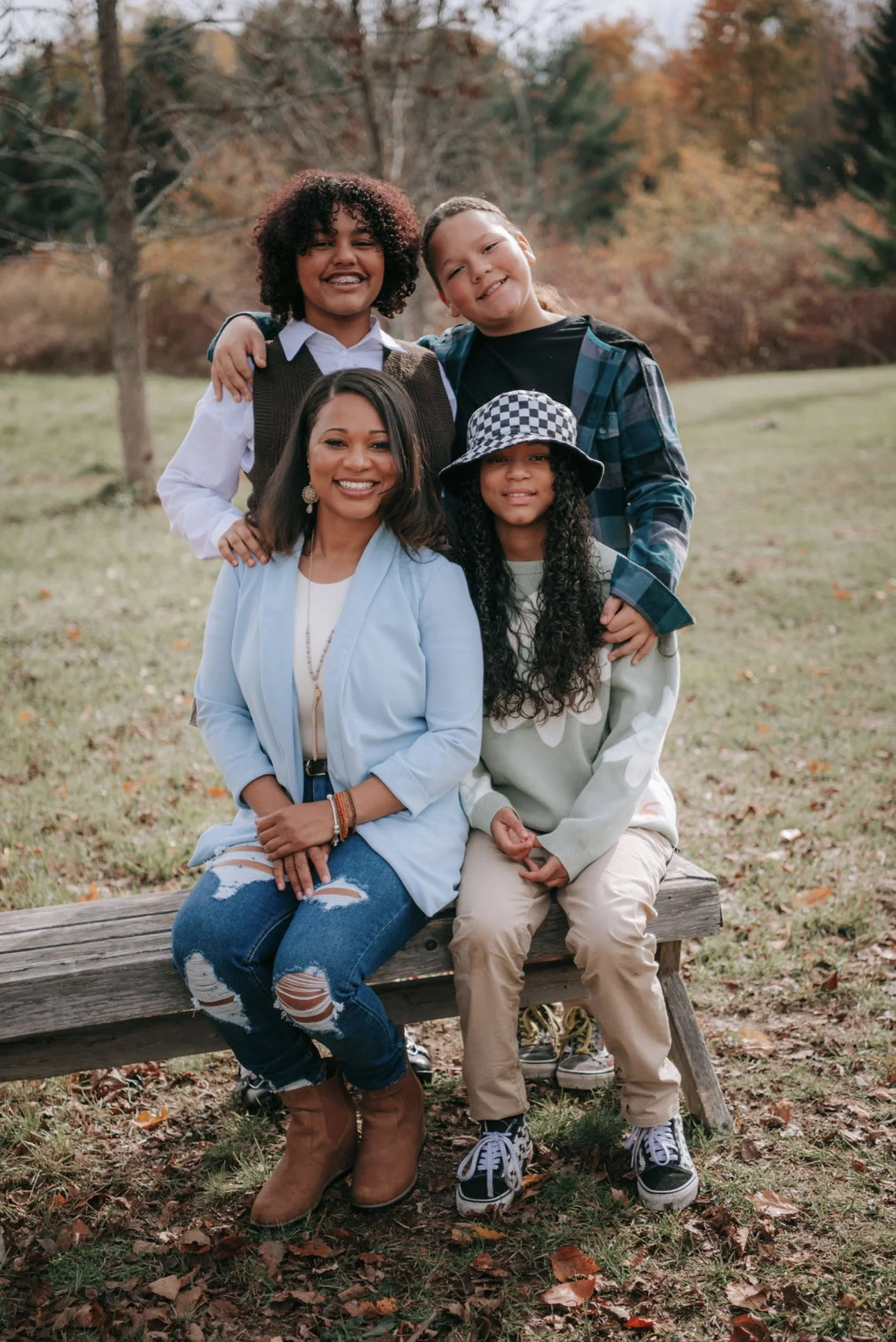 Flavia DeBrito with her family in Waterville