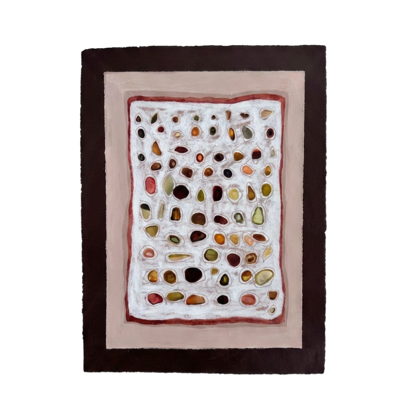 Pebble,
mixed media on paper,
12 x 9 in,
2025