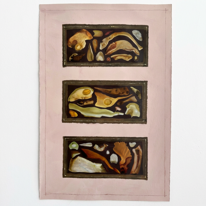 Signs of Life,
mixed media on paper,
17.25 x 11.5 in,
2025