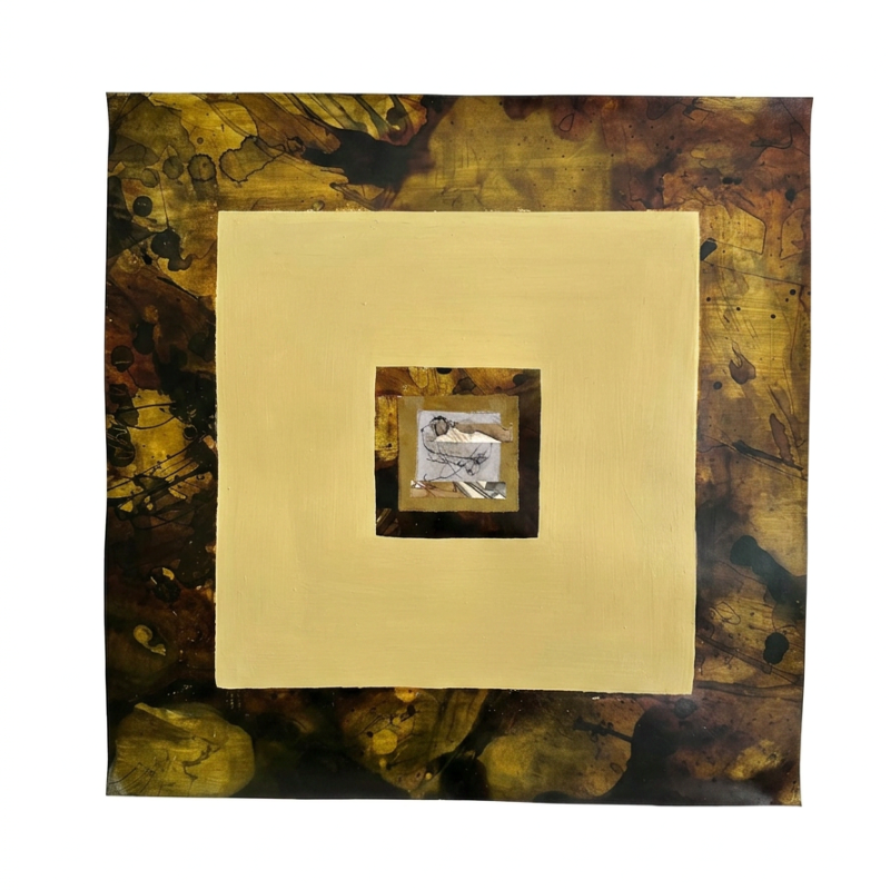 Origin story, 
Mixed media on yupo,
18 x 18 in, 2026