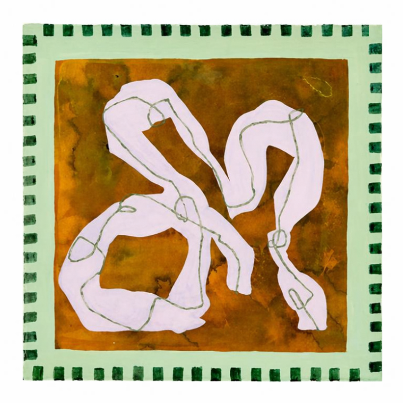 Ribbon 2,
Mixed media on paper,
9 x 9 in,
2026