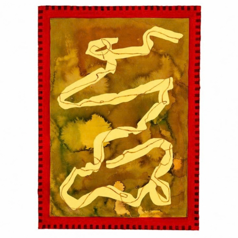 Ribbon 1,
Mixed media on paper,
18.25 x 13.25 in, 
2026