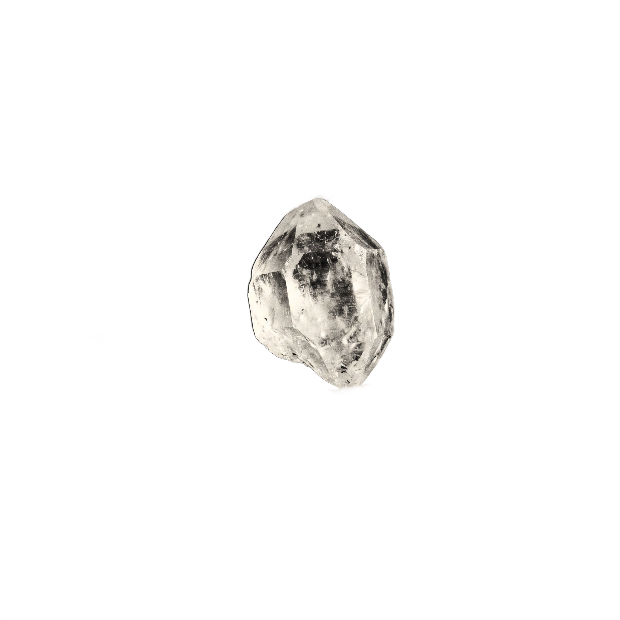Pirâmide de cristal com linhas de luz rosa e branca ao fundo