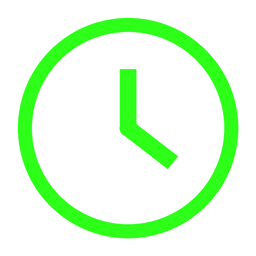 Green clock displaying the time as 4:00.