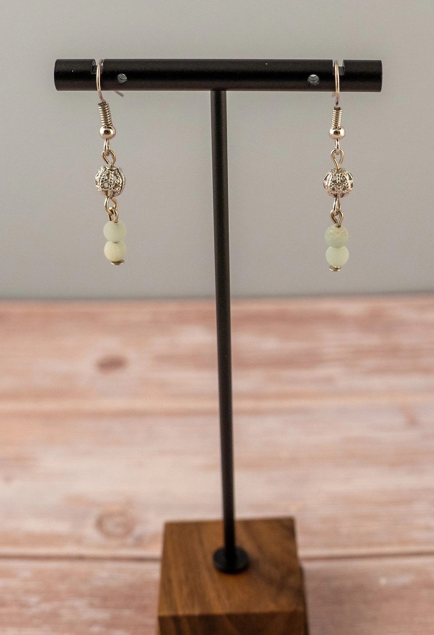 Amazonite Beaded Drop Earrings